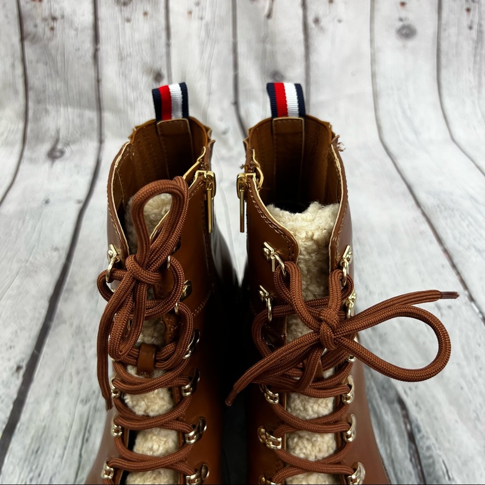 Tommy Hilfiger Lamere 2 Brown Women Faux Shearling Vegan Boots Sz 7.5 M NEW - Picture 5 of 7